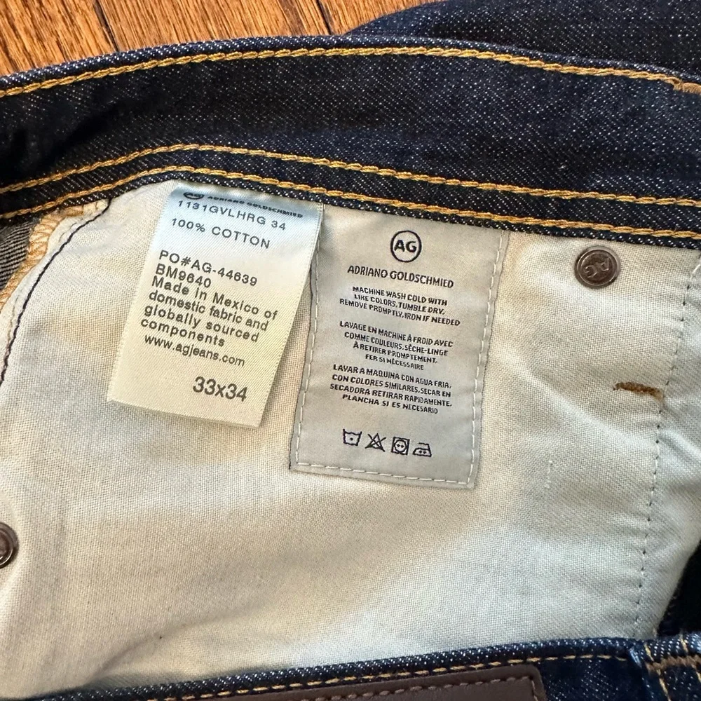 NWT AG Men's Jeans Matchbox Slim Straight  HERITAGE Medium Blue 33 W x 34L RARE! - Picture 5 of 9